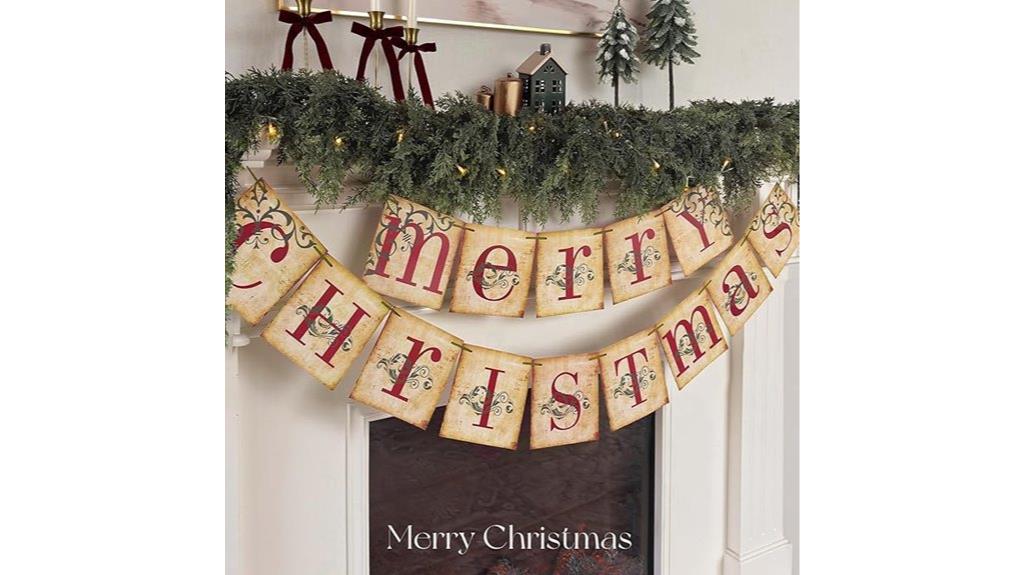 vintage merry christmas banner