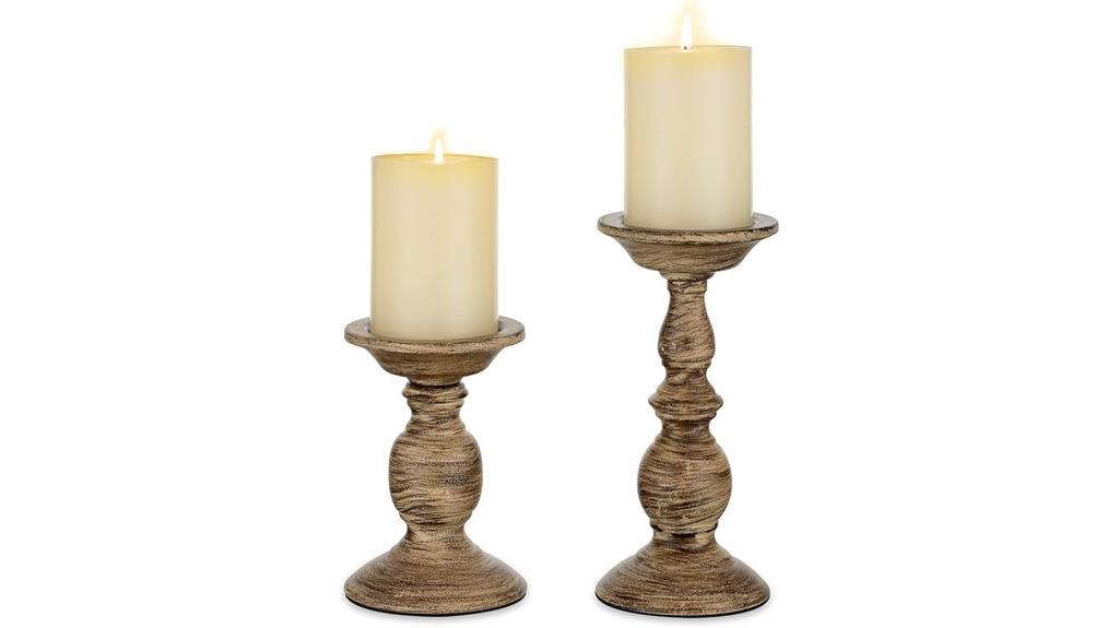 vintage pillar candle holders