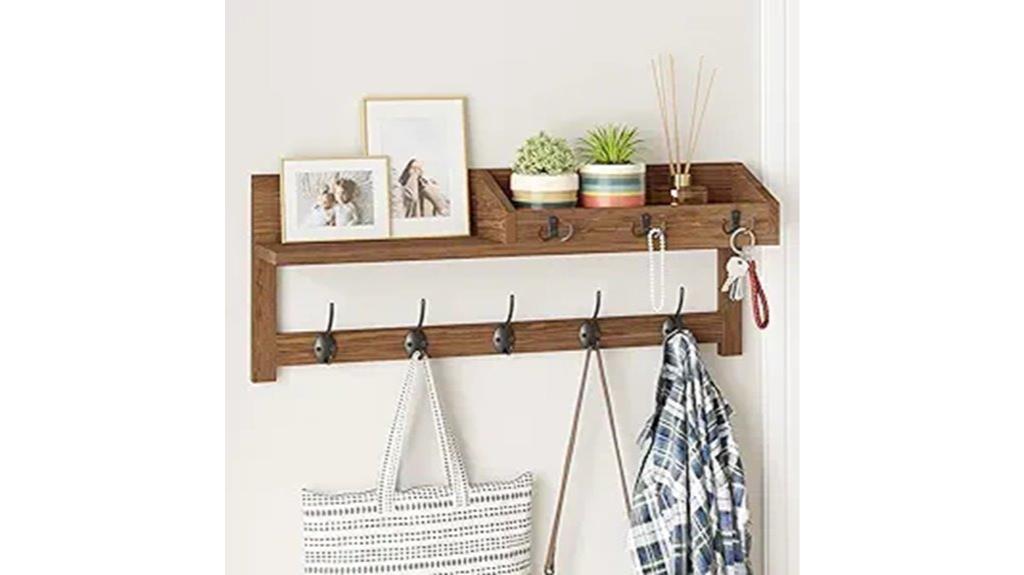 wall mounted organizer with hooks