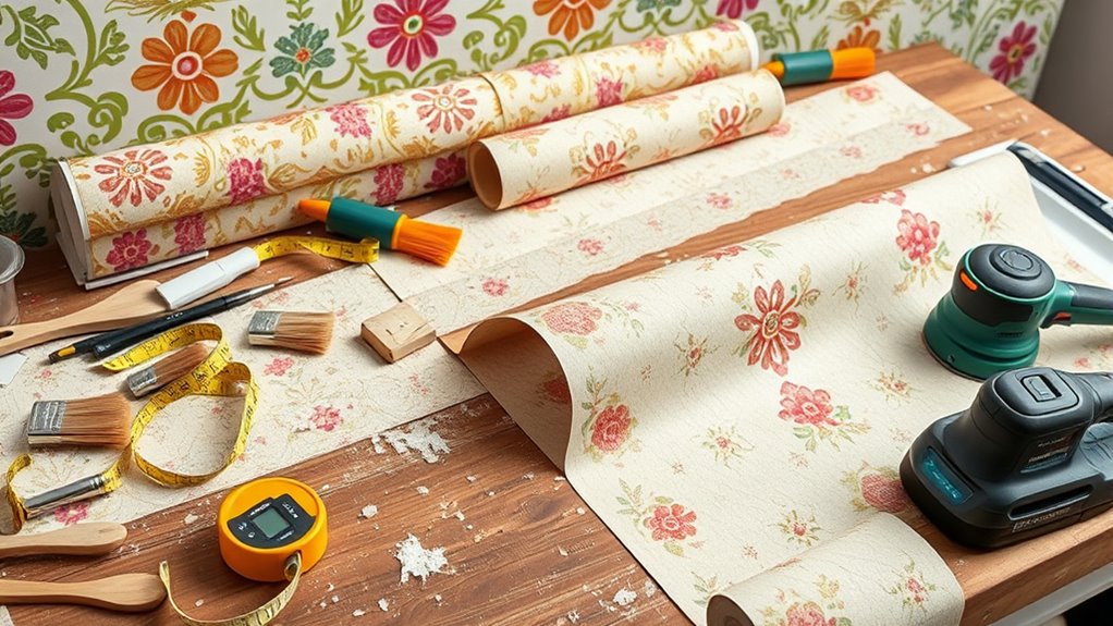 wallpapering supplies and tools