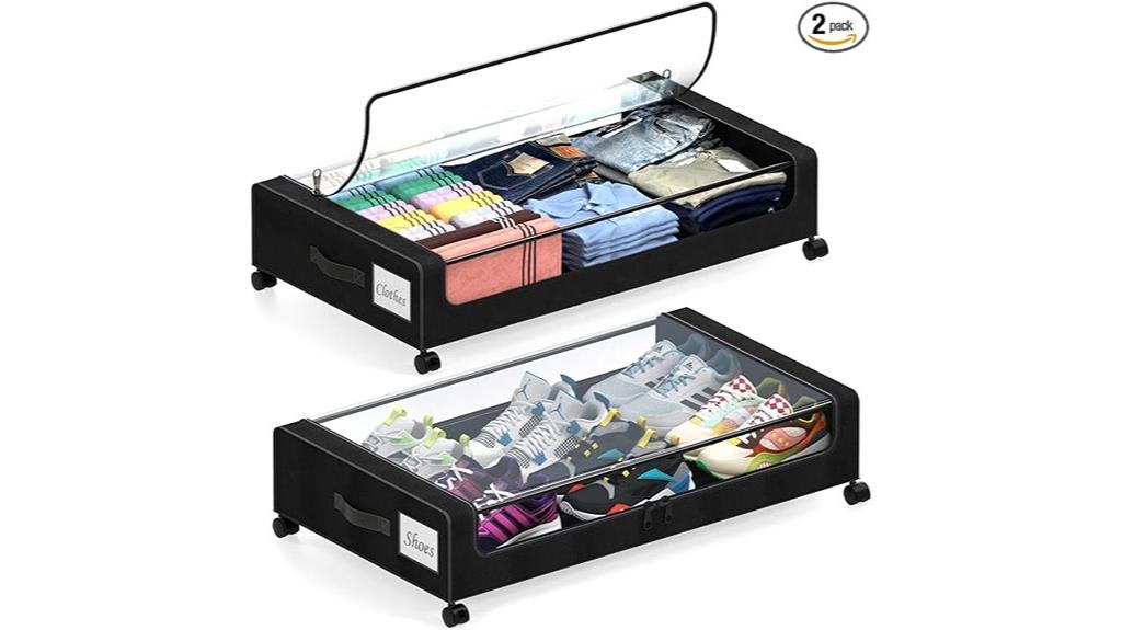 wheeled under bed storage containers