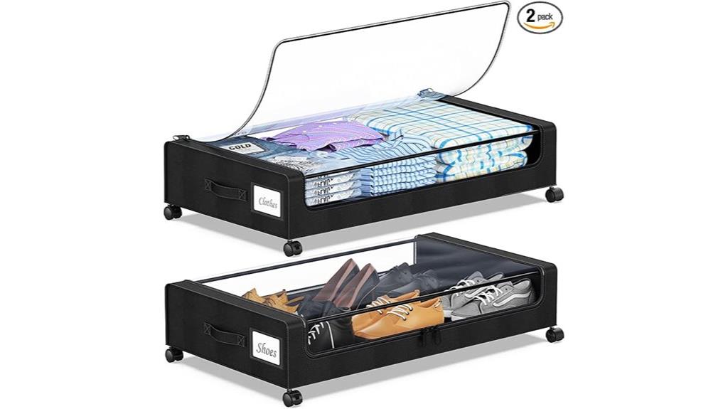 wheeled under bed storage pack