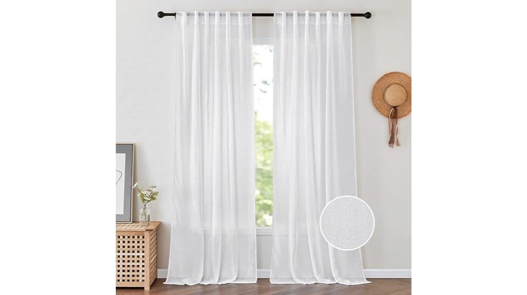 white semi sheer curtains