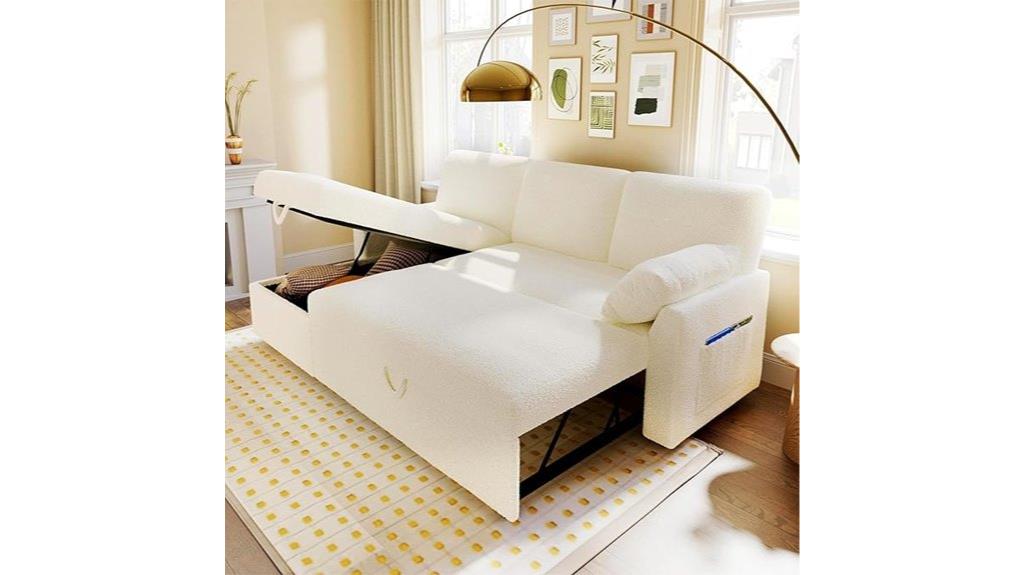 white sherpa sofa bed