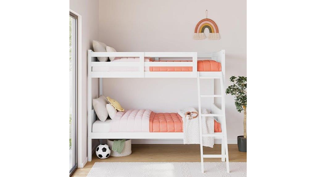 white twin bunk bed