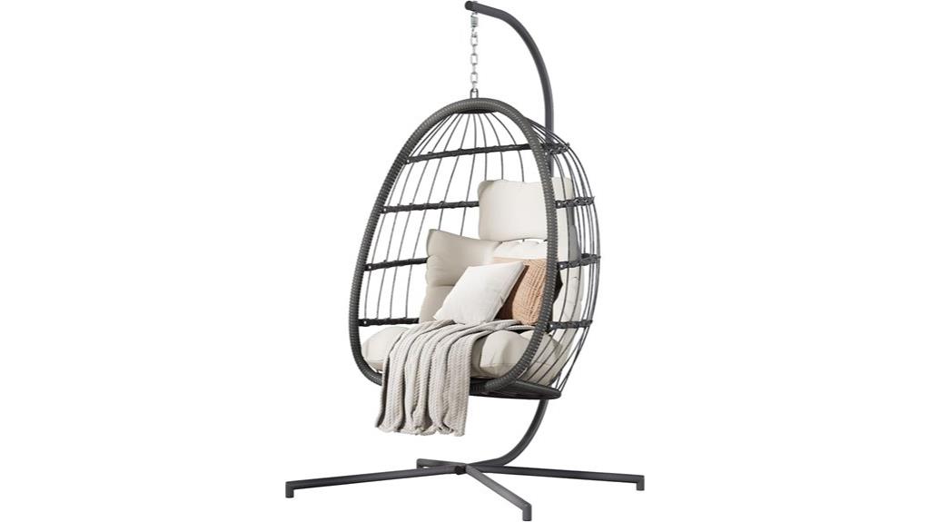 wicker egg swing chair