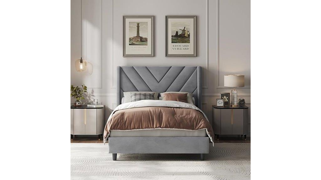 winged tufted twin bed