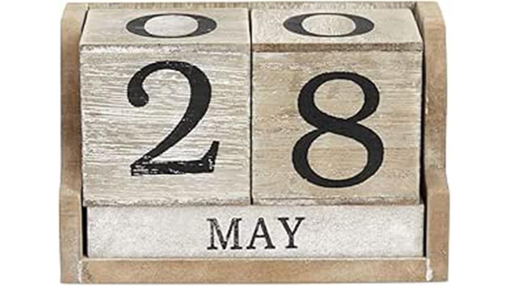 wooden desk calendar