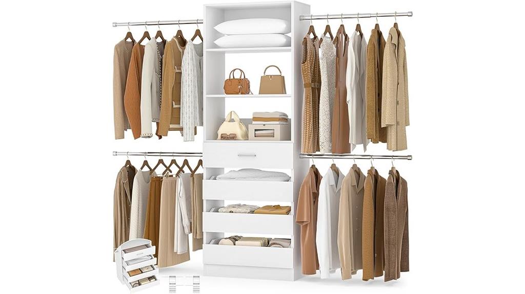 wooden drawer closet system