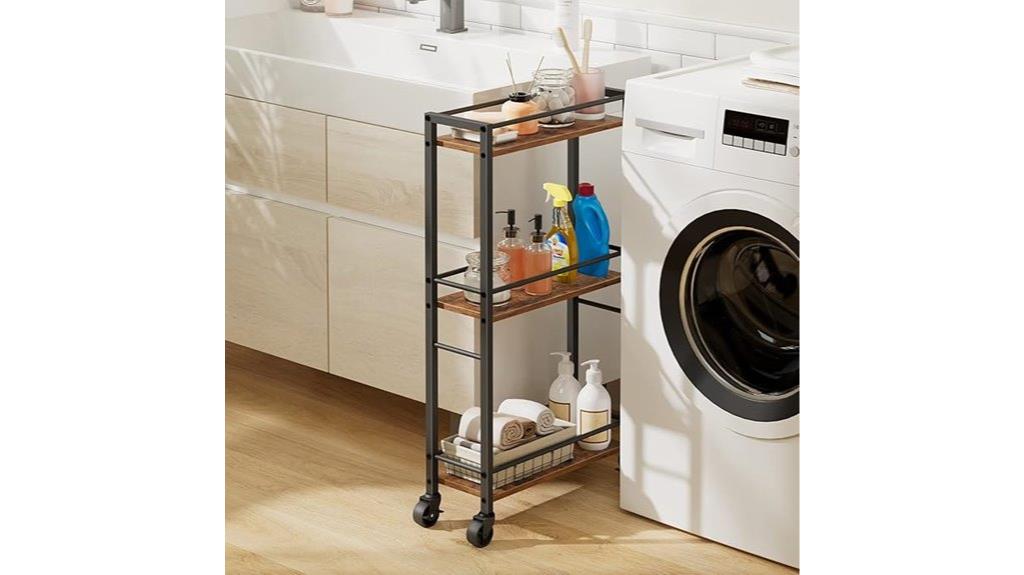 wooden mobile kitchen cart