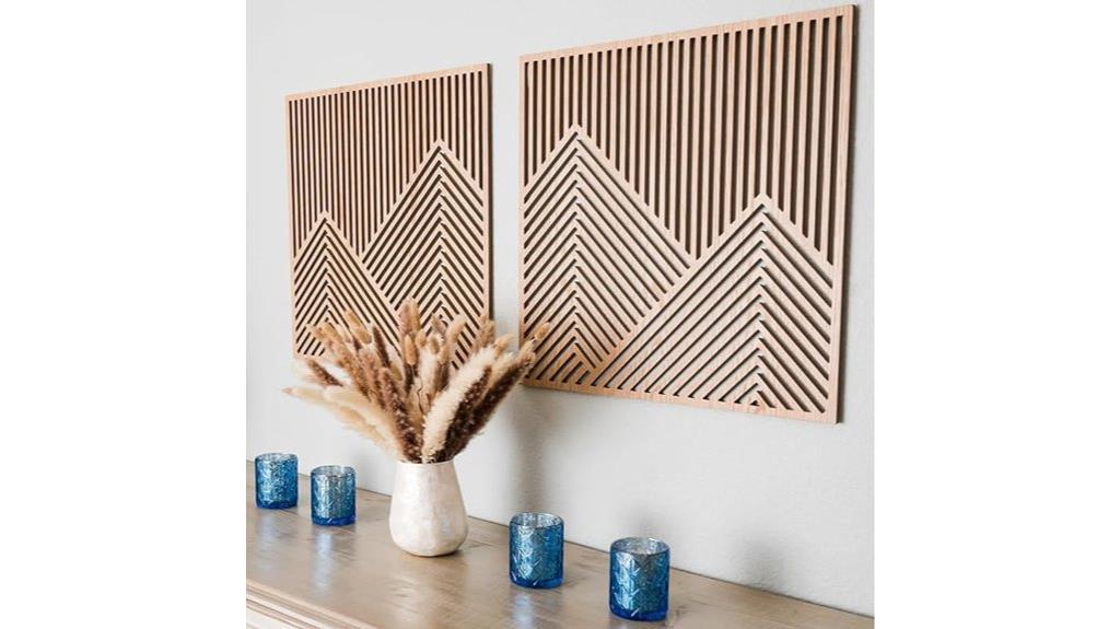 wooden mountain wall decor