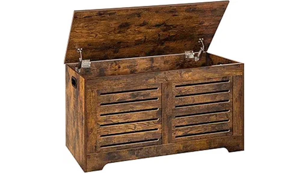 wooden toy chest with hinges