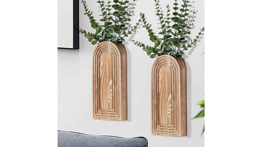 wooden wall vase set