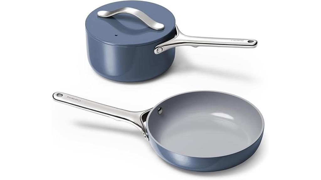 compact cookware set with storage