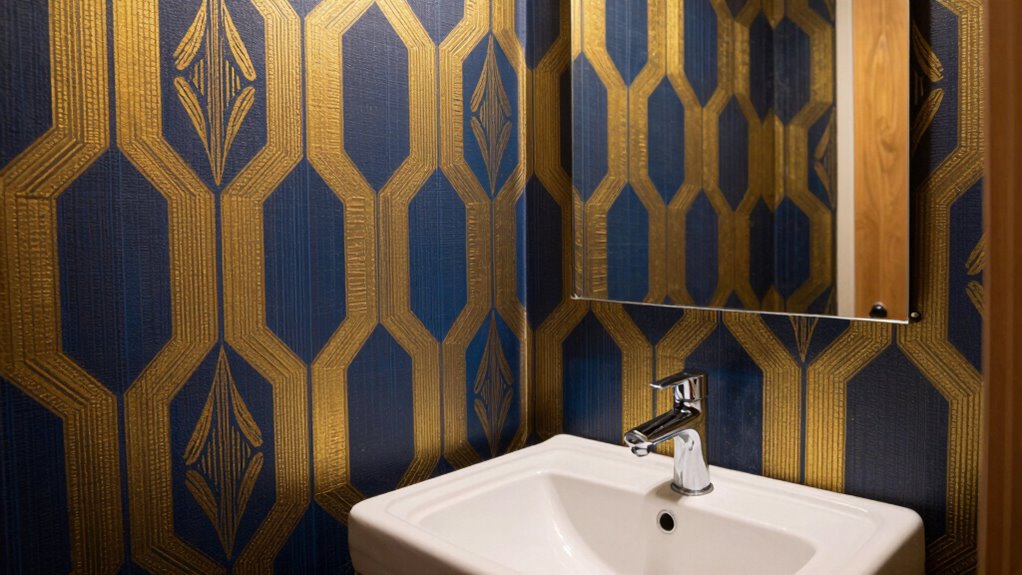 bold wallpaper enhances small spaces