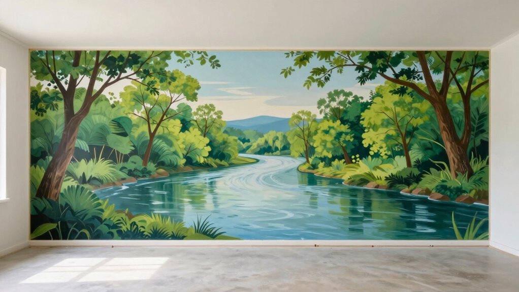 center mural with balanced lighting