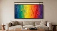 centered art enhances sofa space