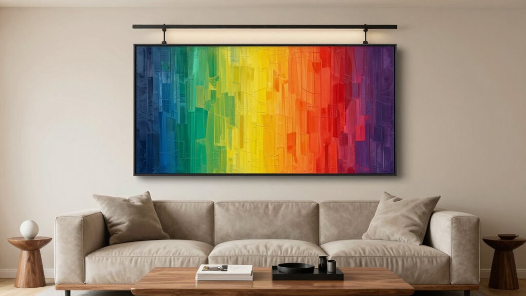 centered art enhances sofa space
