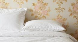 centered wallpaper enhances bedroom aesthetic