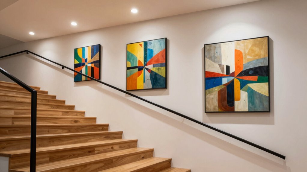 evenly illuminate staircase artwork