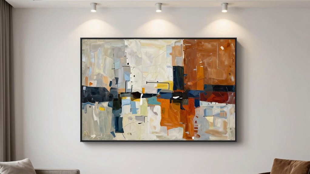 gallery lighting enhances artwork