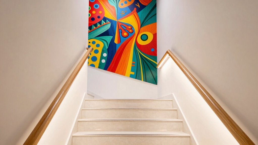 optimal stairwell art lighting