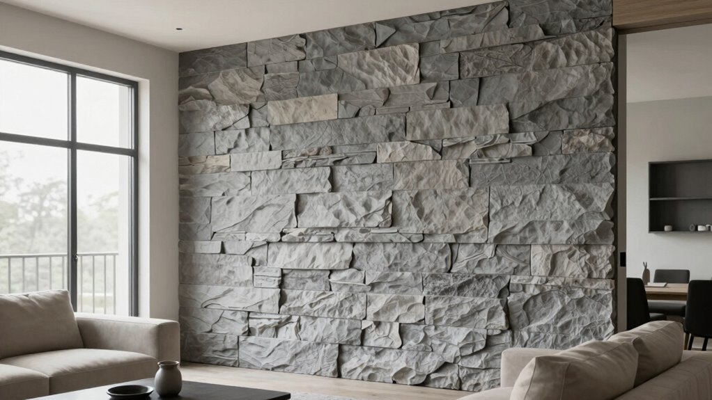 subtle faux stone accents