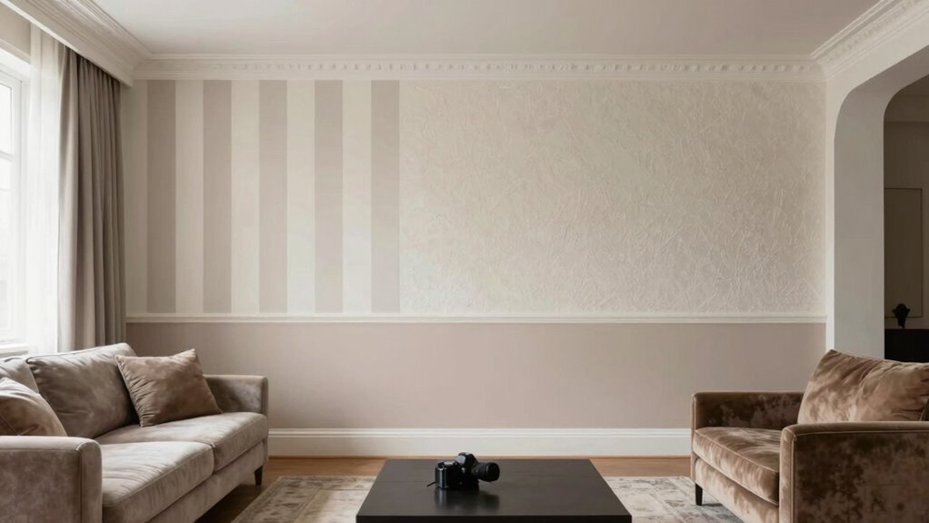 wall treatments alter room proportions