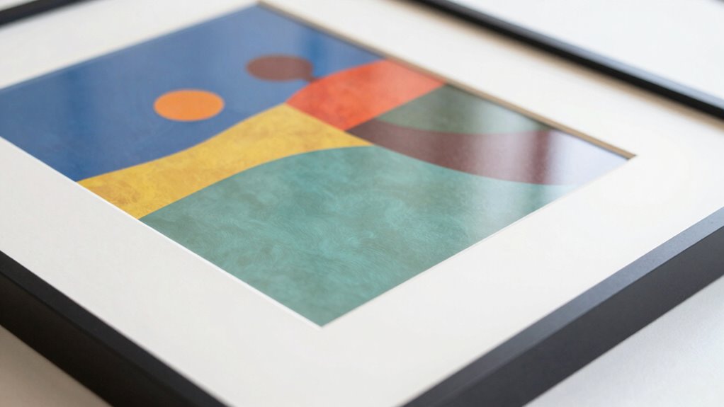 wide mat framing enhances artwork