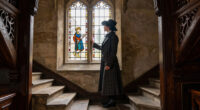 The Meeting on the Turret Stairs, Fredric William Burton, Watercolour, 1864