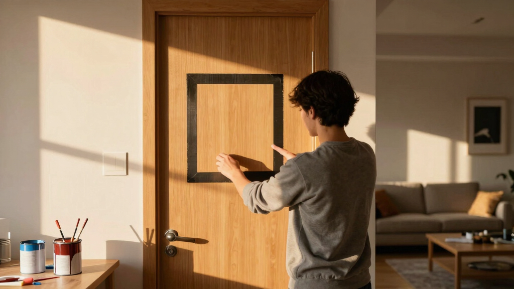 This $30 DIY Made a Boring Door Look Like a Geometric Accent Wall