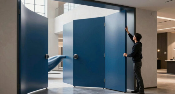 blue aluminum panels curve to shape a whale-like entrance gate by wutopia lab
