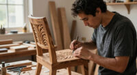 camilo huinca carves personal histories into sculptural wooden chairs