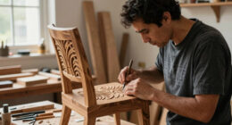 camilo huinca carves personal histories into sculptural wooden chairs