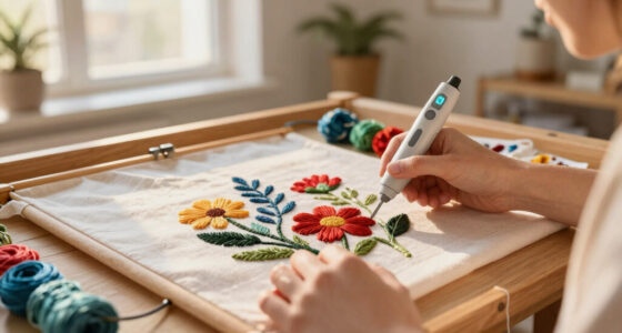 embroidered flowers bloom from botanical-dyed threads and digital algorithms