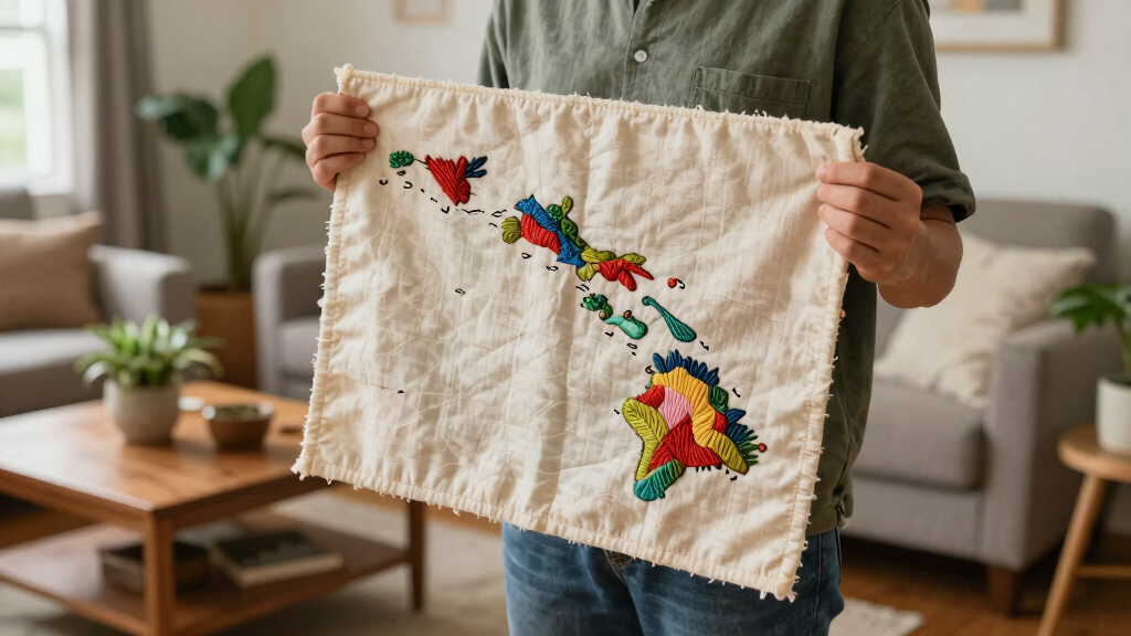 Handmade Hawaiian Islands Map