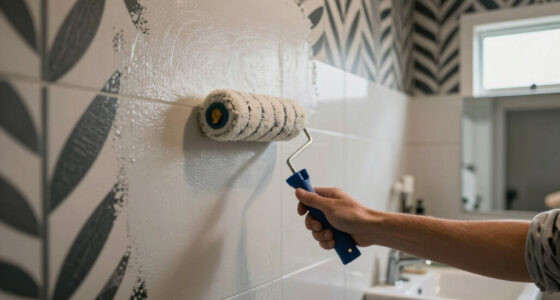 Her Paint DIY Completely Redid the Unfunctional Bathroom — It Looks Like Wallpaper