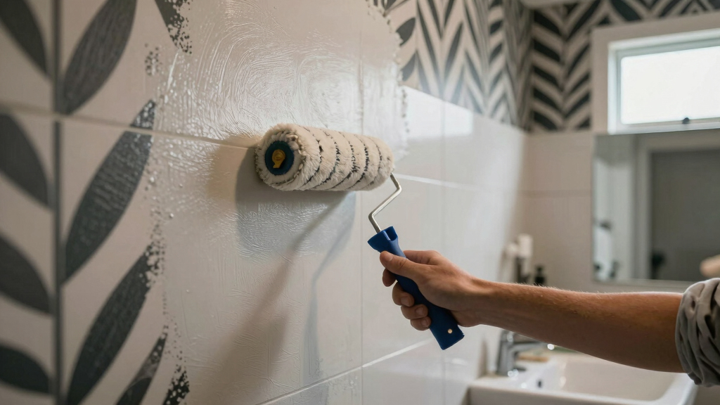 Her Paint DIY Completely Redid the Unfunctional Bathroom — It Looks Like Wallpaper