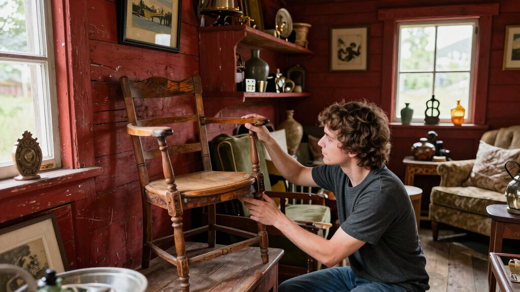 Inside a Vintage Dealer’s Little Red Cottage in the Swedish Countryside