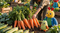 oversized vegetables and whimsical creatures fill gentle monster’s veggie farm pop-ups