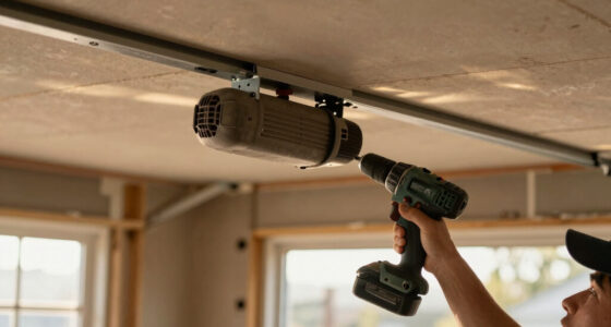 Supporting garage door motor and supports during drywall install