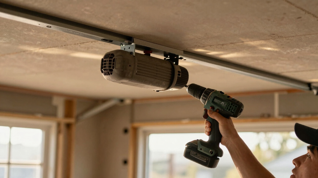 Supporting garage door motor and supports during drywall install