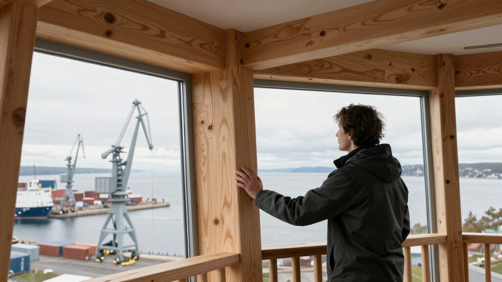 timber observation tower reinterprets kola bay’s industrial shoreline in russia