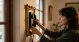 A Simple Gilded Frame Turned An Ugly Intercom Into A Conversation Starter