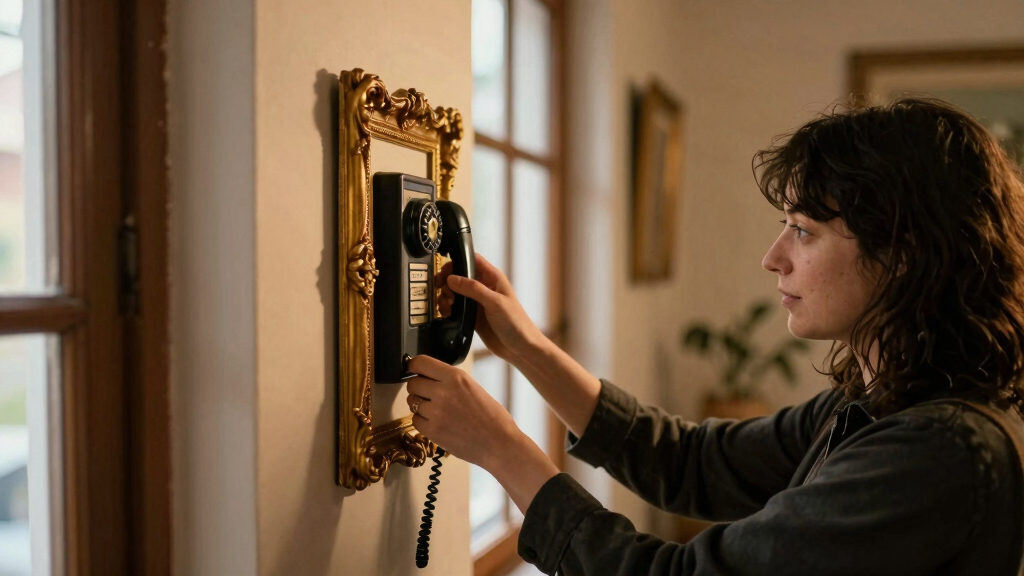 A Simple Gilded Frame Turned An Ugly Intercom Into A Conversation Starter