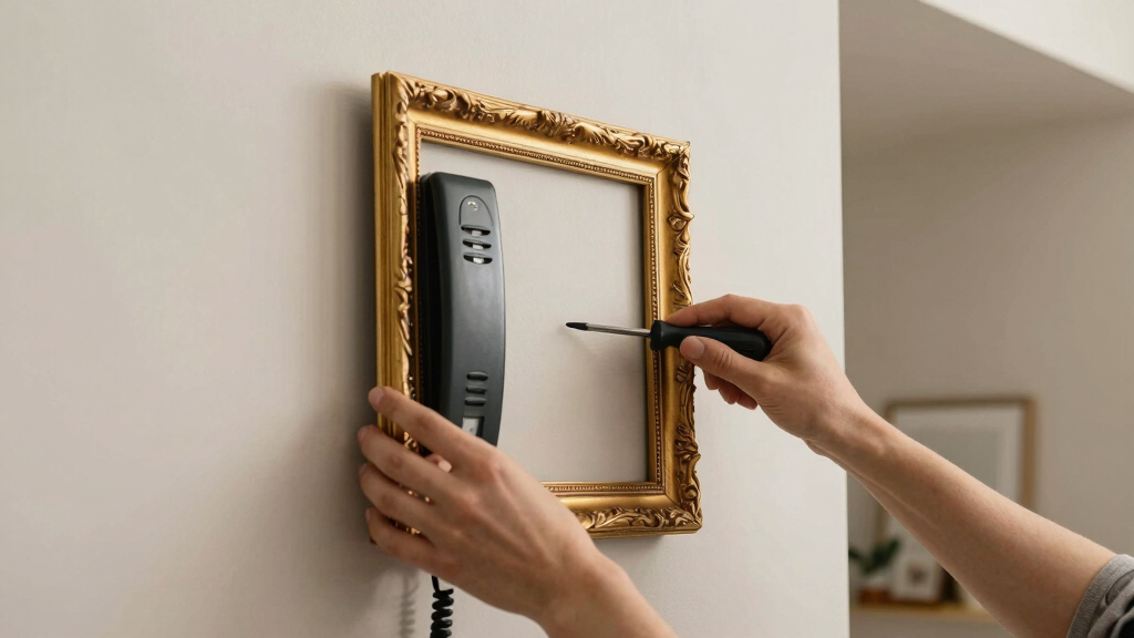 A Simple Gilded Frame Turned An Ugly Intercom Into A Conversation Starter