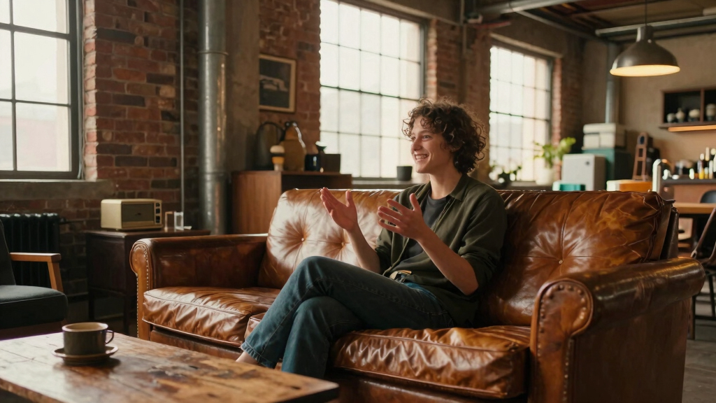 This Industrial Loft Feels More Like a Cozy 1990s Sitcom Set Than a Studio Apartment