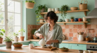 A Renter-Friendly Redo Took A Mint Green Kitchen From Dated To Boho