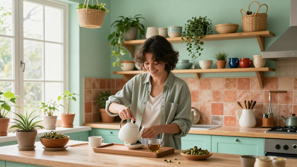 A Renter-Friendly Redo Took A Mint Green Kitchen From Dated To Boho