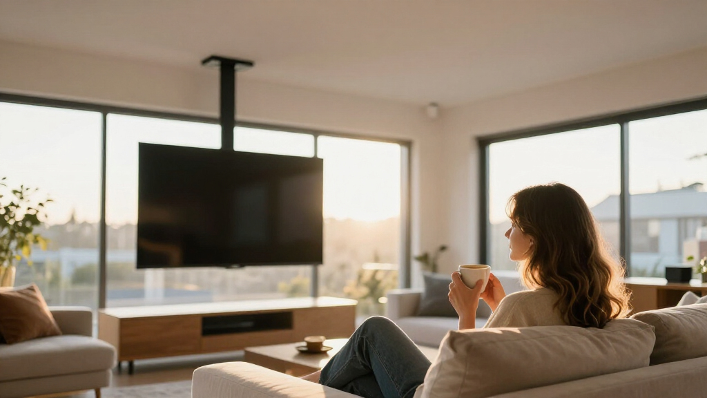 She Didn't Want Her TV Taking Up Wall Space — So She Hung It From The Ceiling